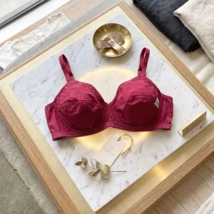 Bloom Cotton Bralette in Scarlet Red