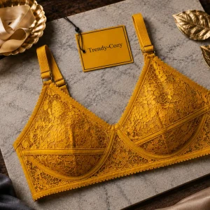 Scarlet Garden Cotton Mesh Bralette Yellow